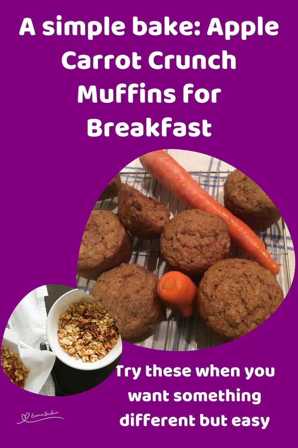 An image of Apple Carrot Muffins with cereal for a crunch