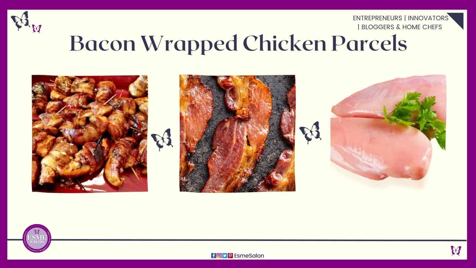 an image of Bacon Wrapped Chicken Parcels prepared on the BBQ