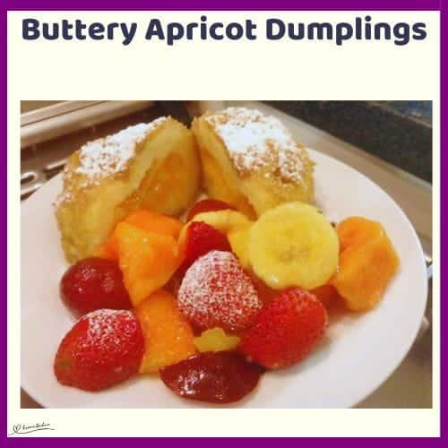 An image of Buttery Apricot Dumplings with Buttery Breadcrumb Coating