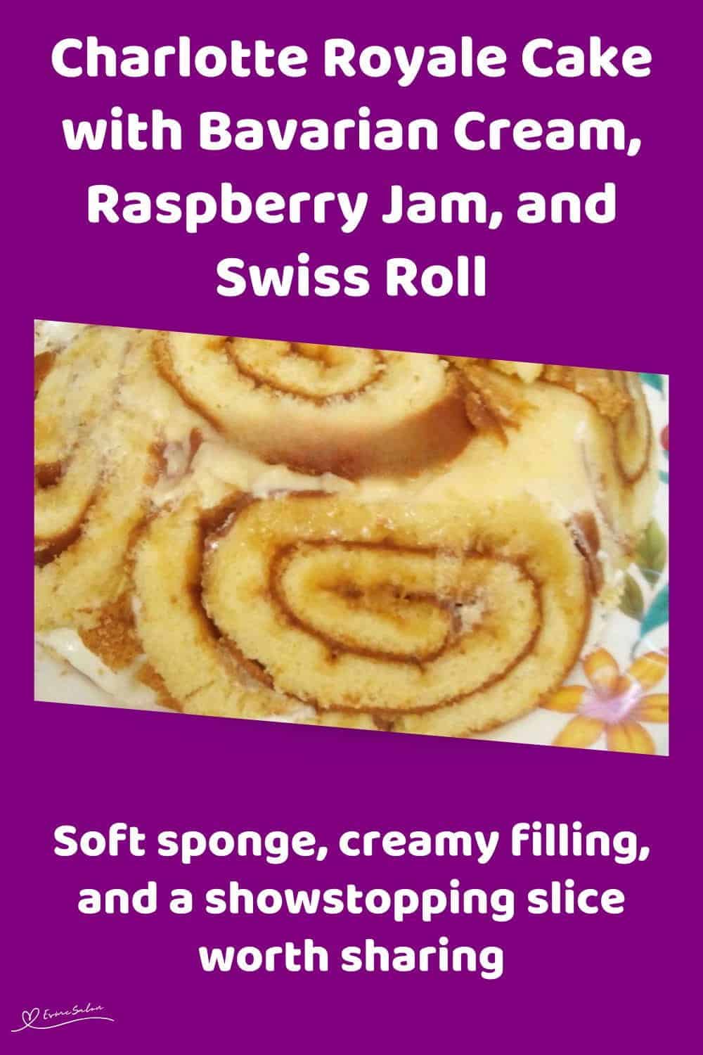 An image of a Charlotte Royale Cake with Bavarian Cream and Raspberry Jam