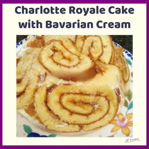 An image of a Charlotte Royale Cake with Bavarian Cream and Raspberry Jam