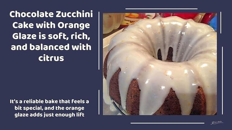 An image of a Bundt Chocolate Zucchini Cake with Orange Glaze
