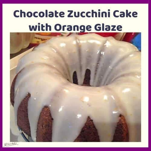 An image of a Bundt Chocolate Zucchini Cake with Orange Glaze