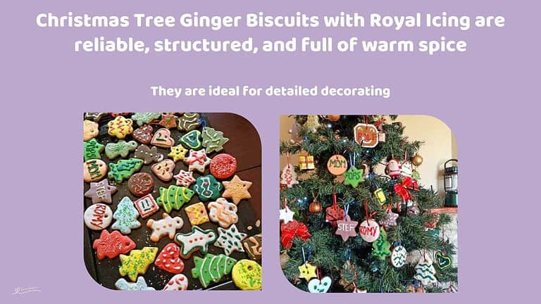 An image of various Ginger Biscuits with Royal Icing for Christmas Tree decorations