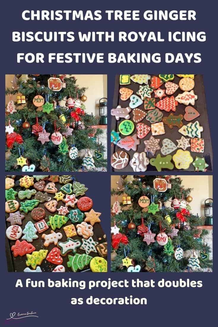 An image of various Ginger Biscuits with Royal Icing for Christmas Tree decorations
