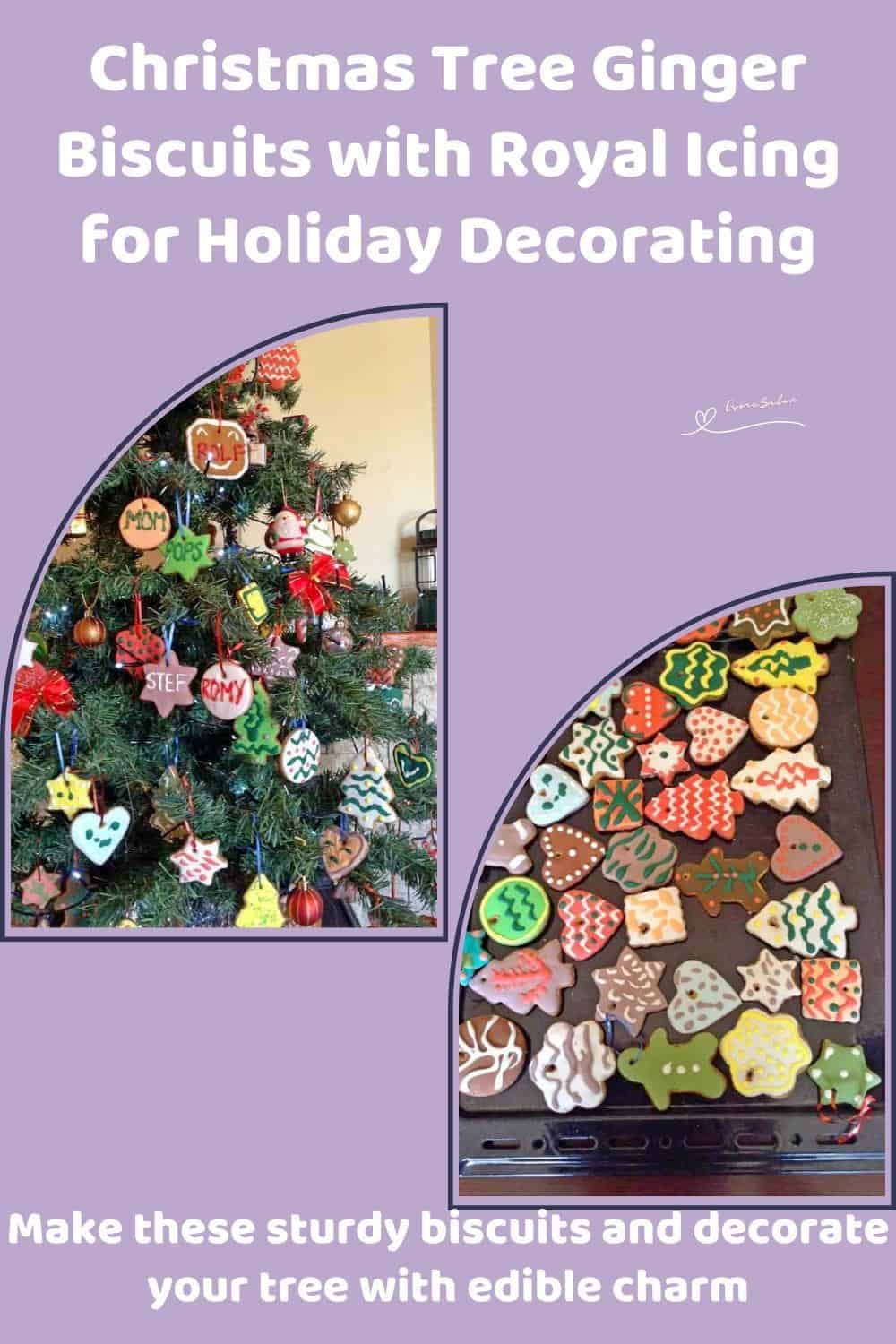 An image of various Ginger Biscuits with Royal Icing for Christmas Tree decorations