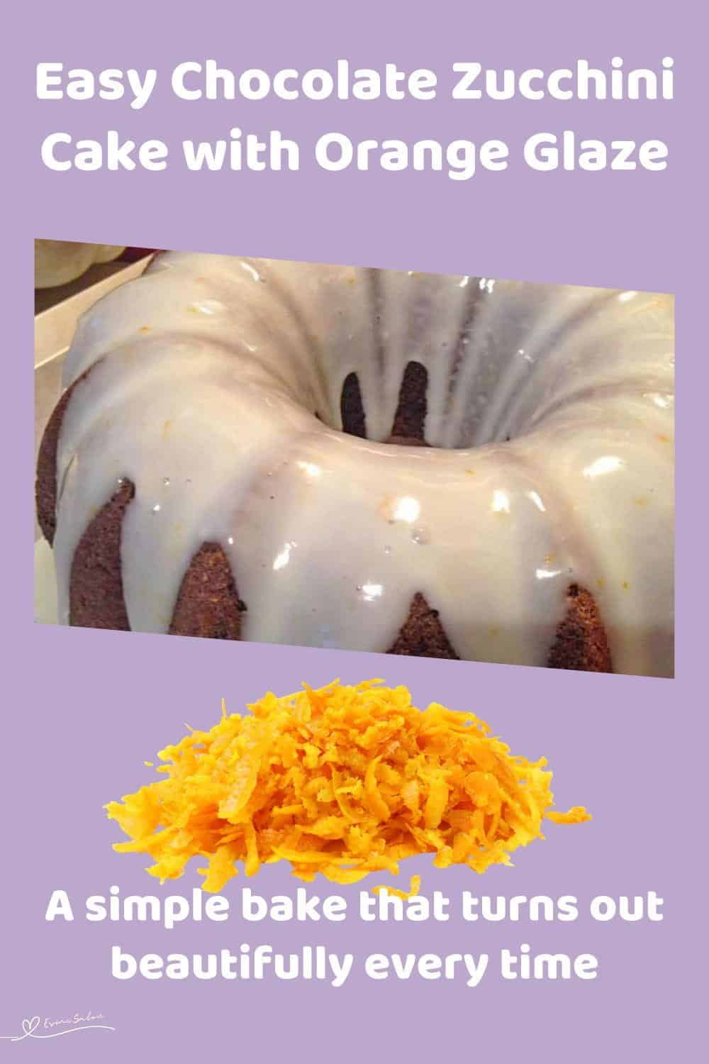 An image of a Bundt Chocolate Zucchini Cake with Orange Glaze