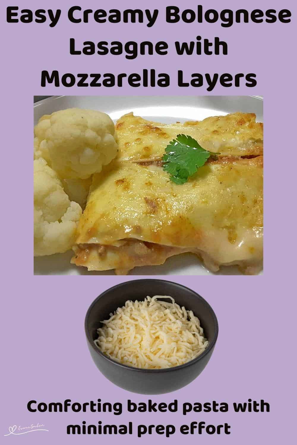 An image of a Creamy Bolognese Lasagne made from Minced Beef, lasagne sheets and Creamy Pasta Sauce