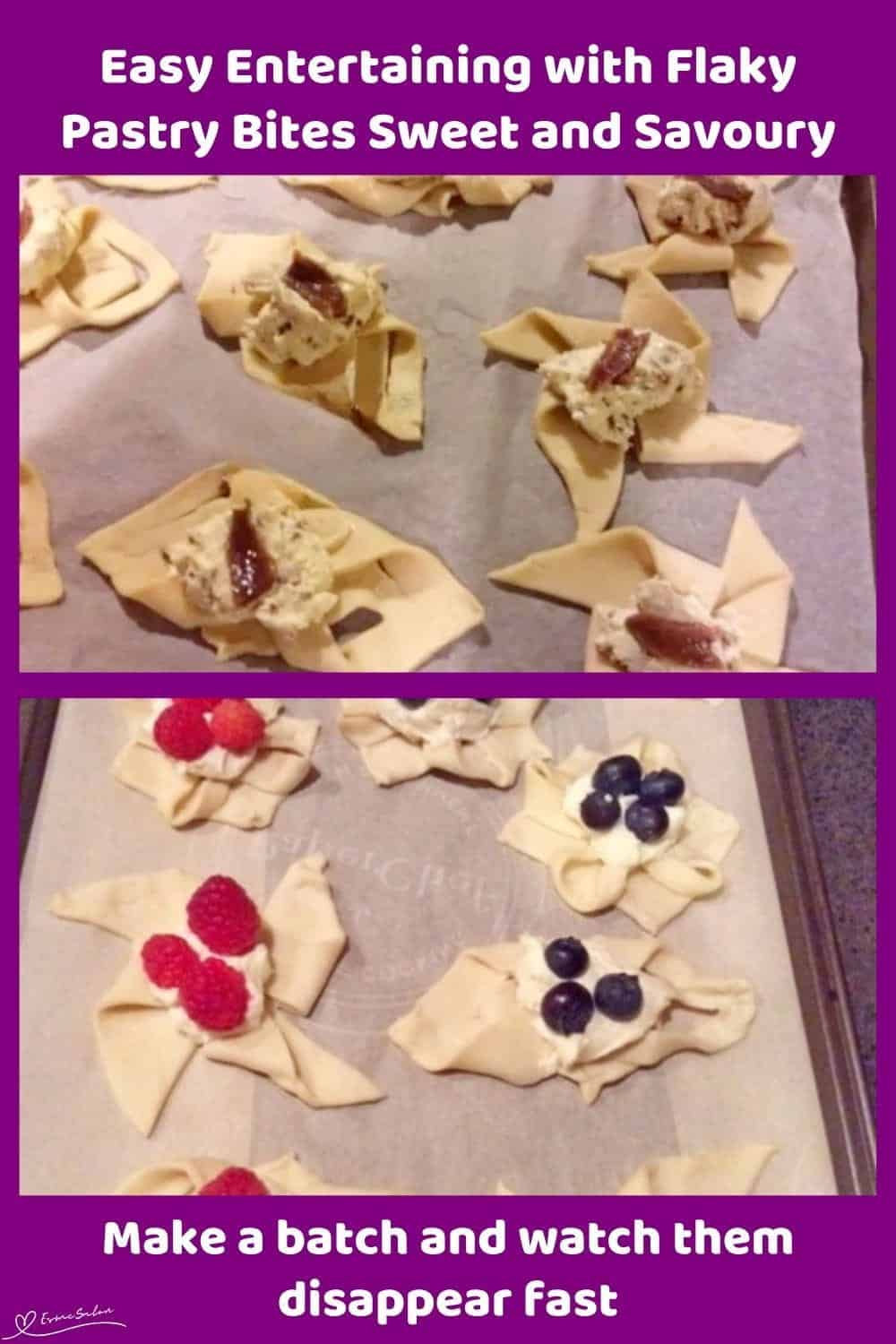 An image of Flaky Pastry Bites Sweet and Savoury in the making