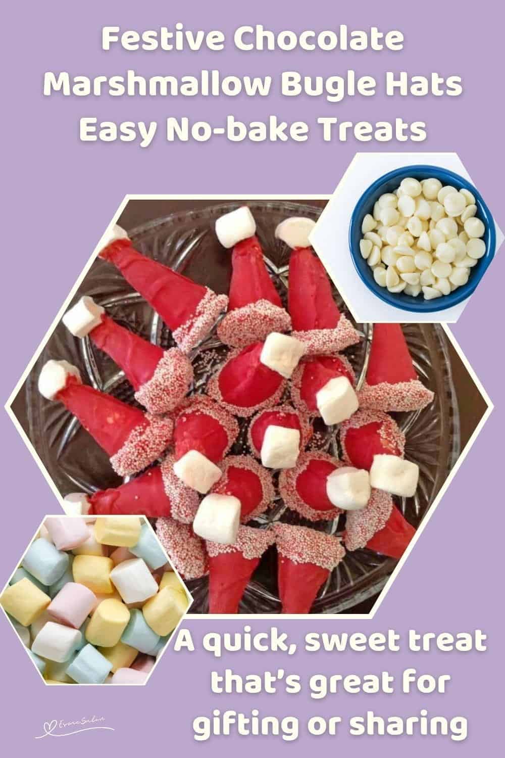 An image of Festive Chocolate Marshmallow Bugle Hats