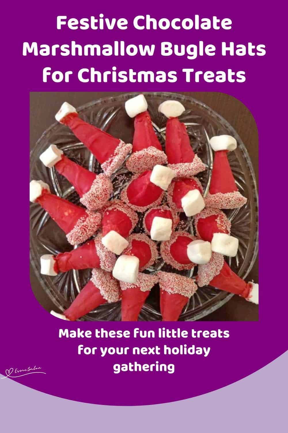An image of Festive Chocolate Marshmallow Bugle Hats