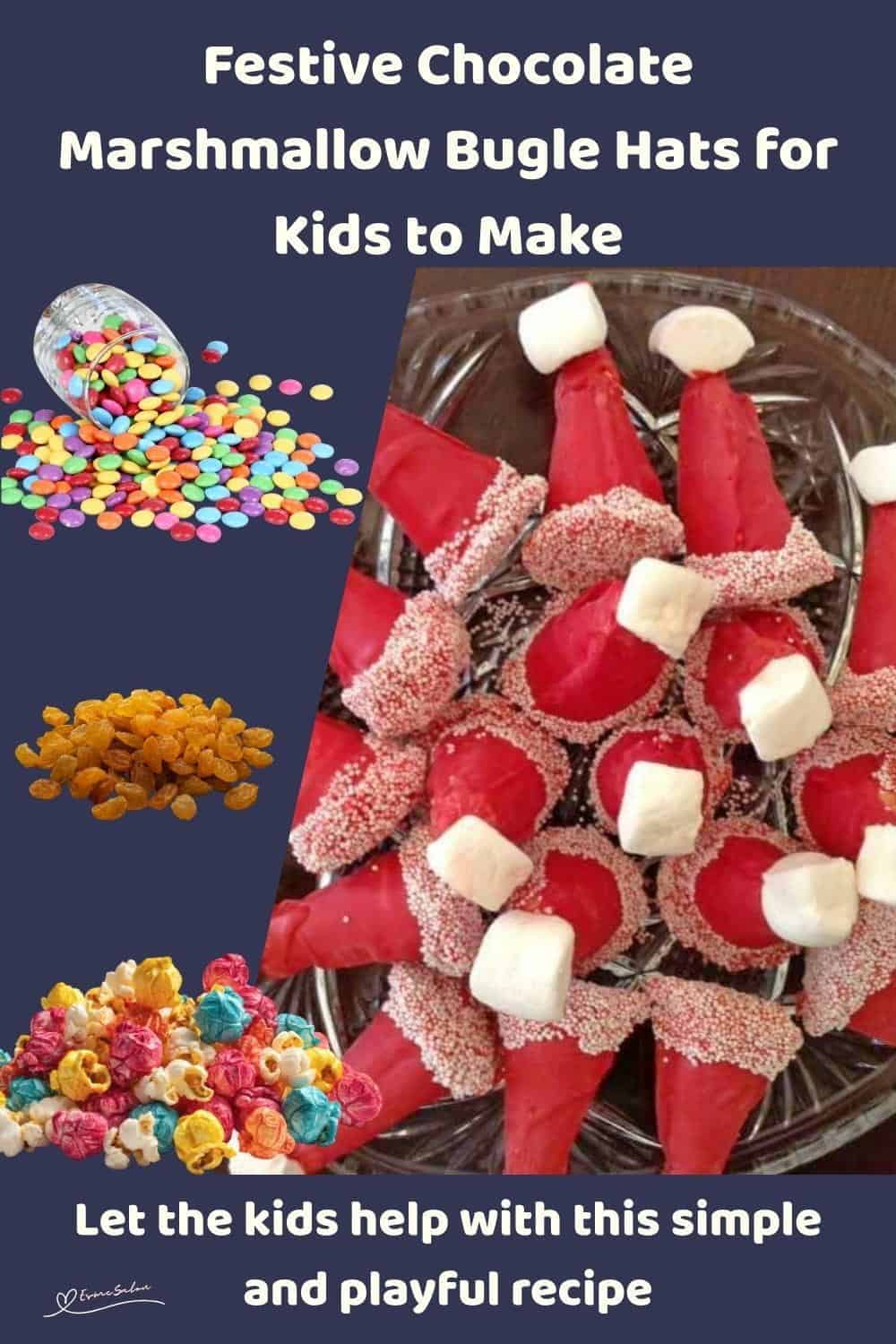 An image of Festive Chocolate Marshmallow Bugle Hats