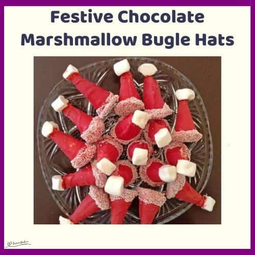 An image of Festive Chocolate Marshmallow Bugle Hats