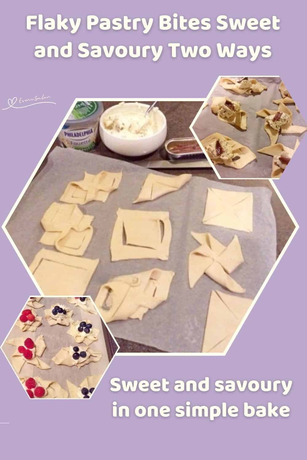 An image of Flaky Pastry Bites Sweet and Savoury in the making