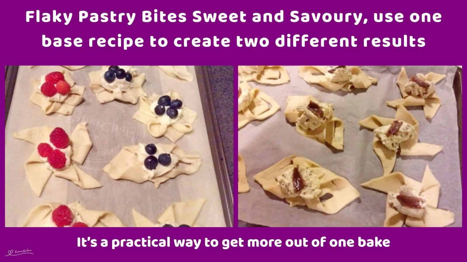 An image of Flaky Pastry Bites Sweet and Savoury in the making
