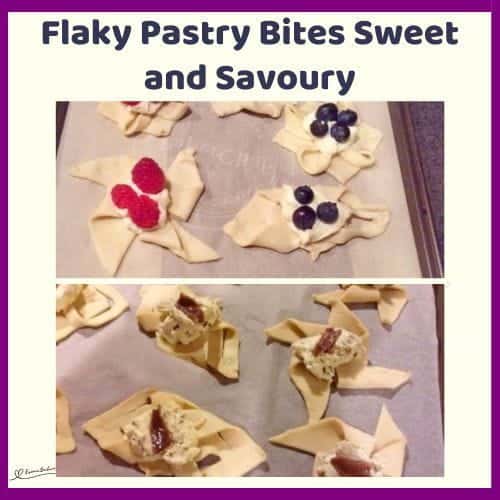 An image of Flaky Pastry Bites Sweet and Savoury in the making