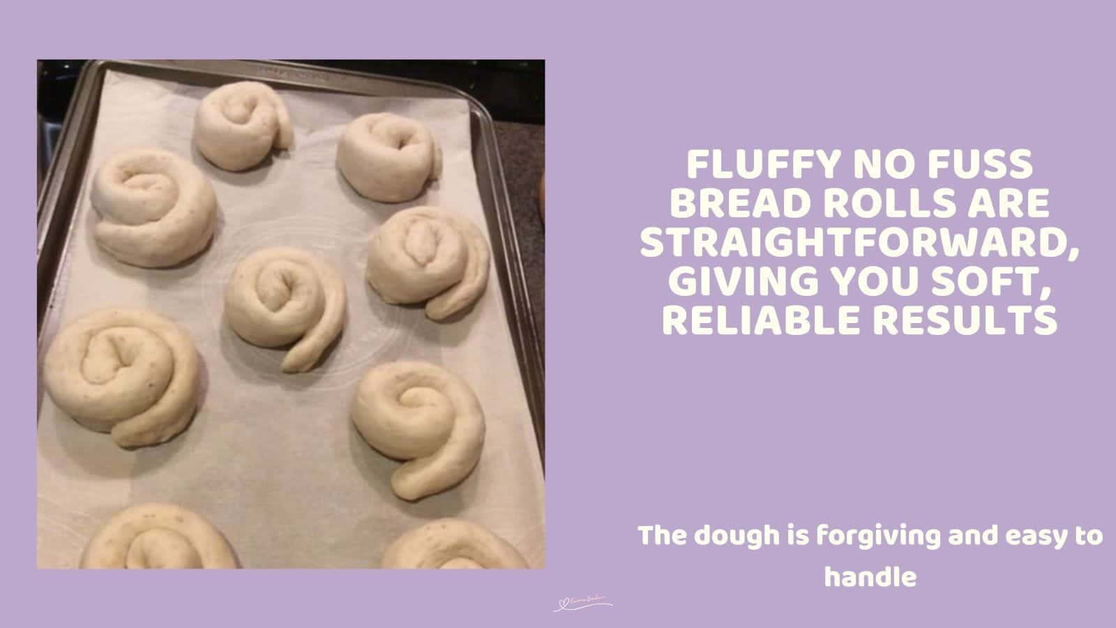 An image of Fluffy No Fuss Bread Rolls baked and unbaked and sprinkled with seeds