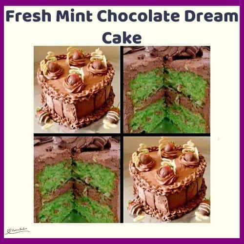 An image of a 2-layer heart-shaped Fresh Mint Chocolate Dream Cake