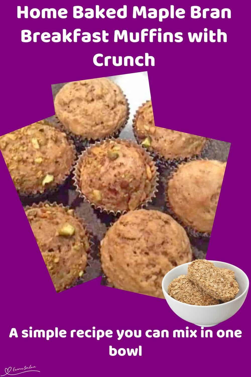 An image of Maple Bran Breakfast Muffins with weetabix for crunch and topped with pistachios