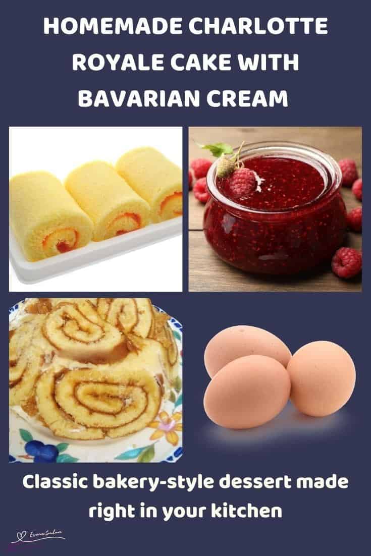 An image of a Charlotte Royale Cake with Bavarian Cream and Raspberry Jam