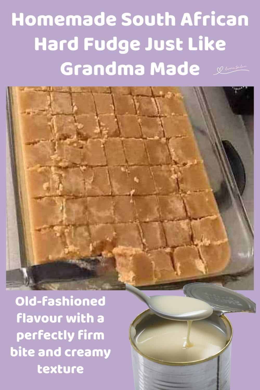 An image of a pyrex dish with 63 blocks of Homemade South African Hard Fudge