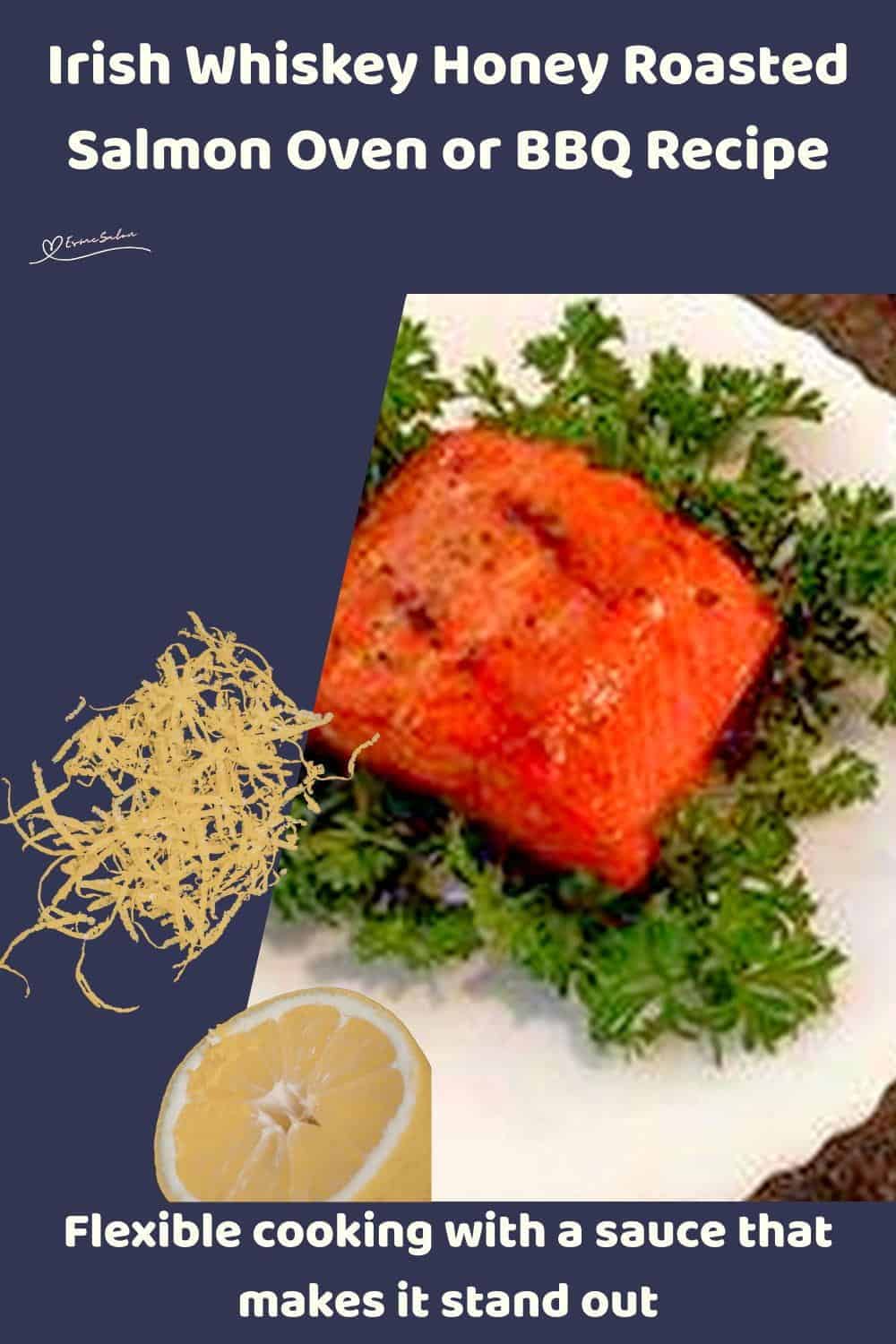 An image of a single portion of Irish Whiskey Honey Roasted Salmon