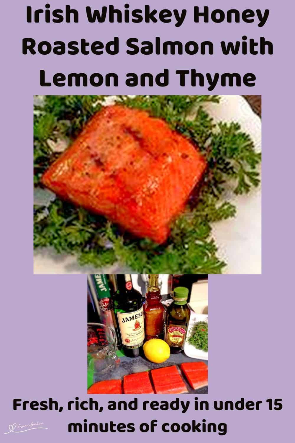 An image of a single portion of Irish Whiskey Honey Roasted Salmon