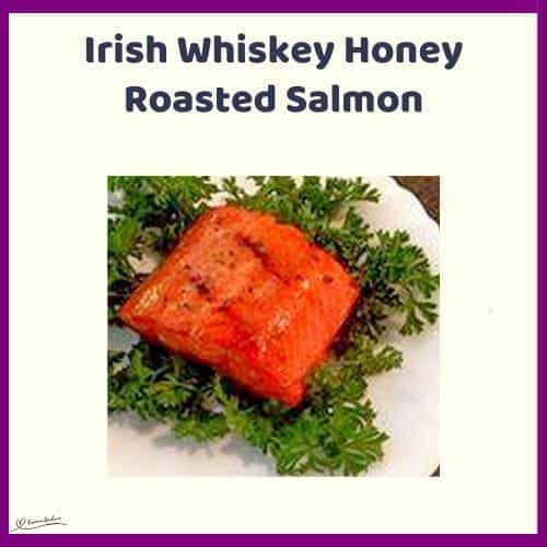 An image of a single portion of Irish Whiskey Honey Roasted Salmon