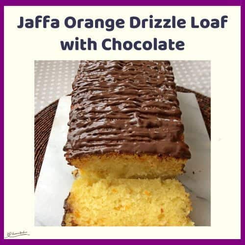 An image of a Loaf Cake Drizzle with Chocolate and soaked with orange syrup and zest