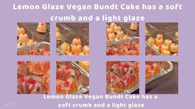 An image of bite-size and mini Lemon Glaze Vegan Bundt Cake