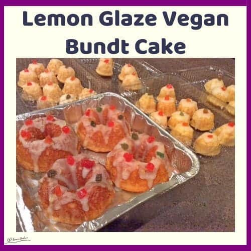 An image of bite-size and mini Lemon Glaze Vegan Bundt Cake