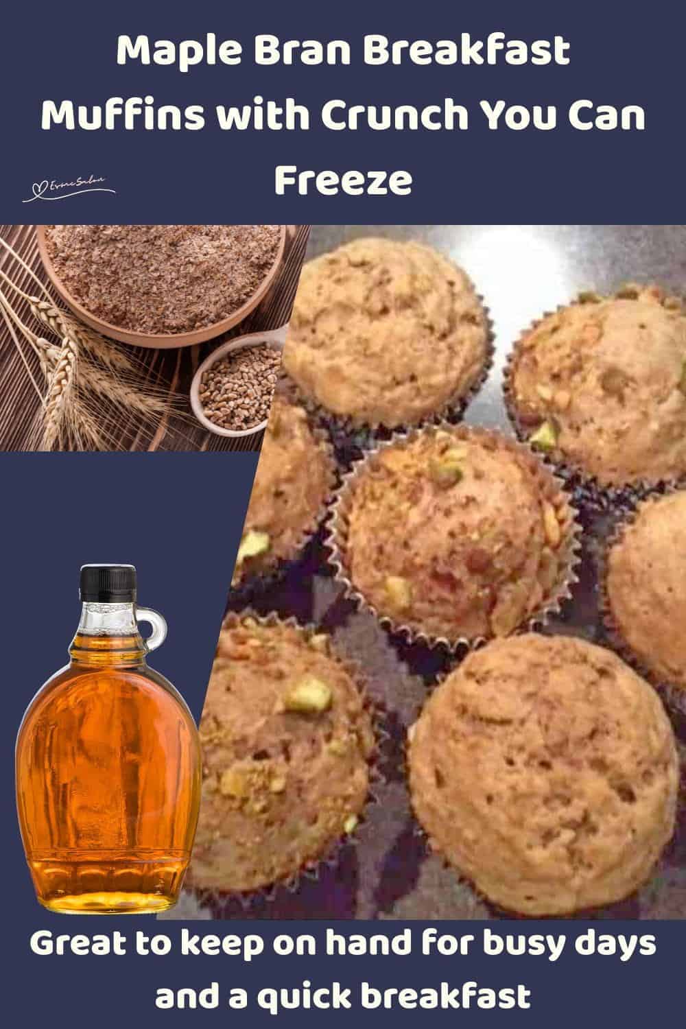 An image of Maple Bran Breakfast Muffins with weetabix for crunch and topped with pistachios