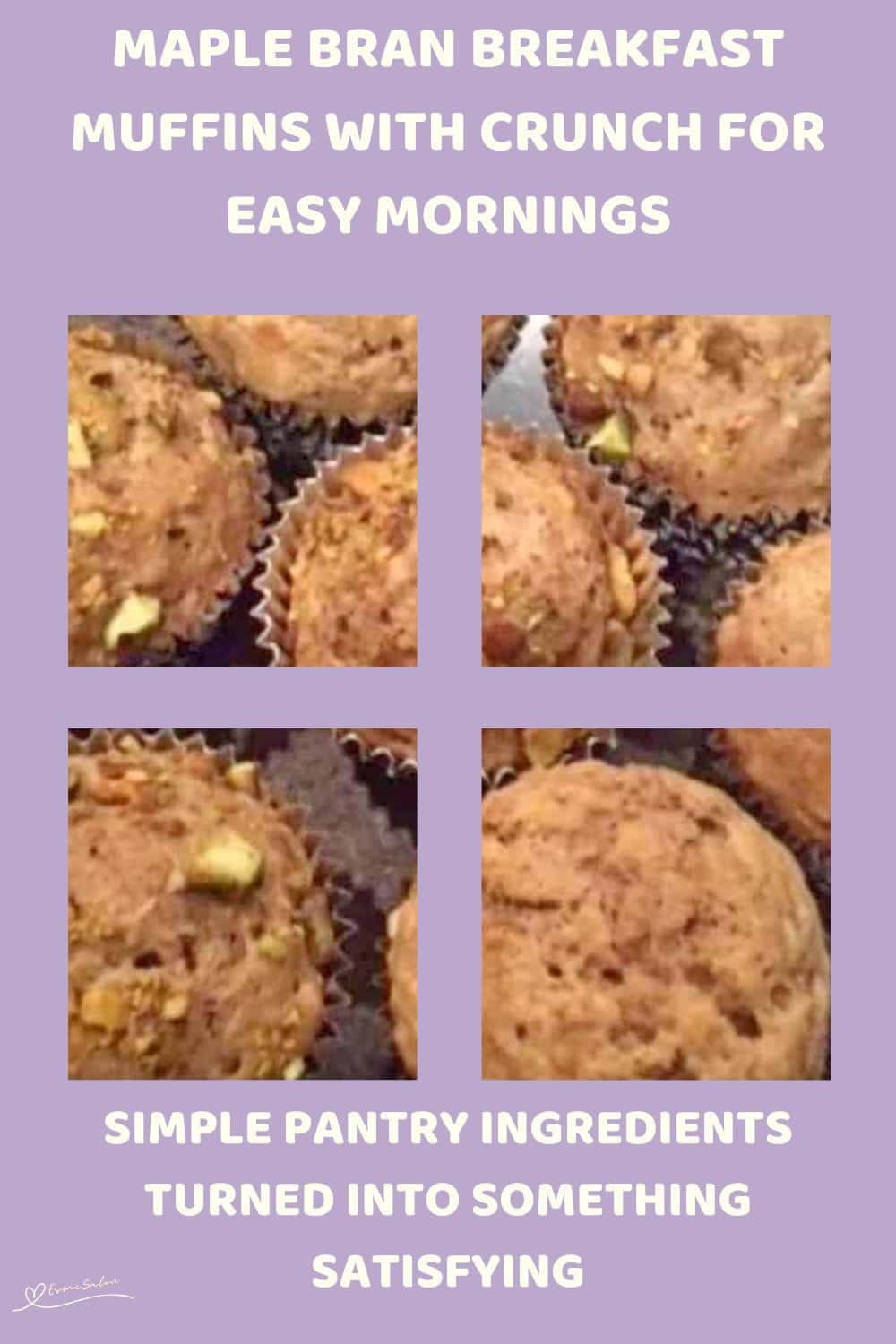 An image of Maple Bran Breakfast Muffins with weetabix for crunch and topped with pistachios