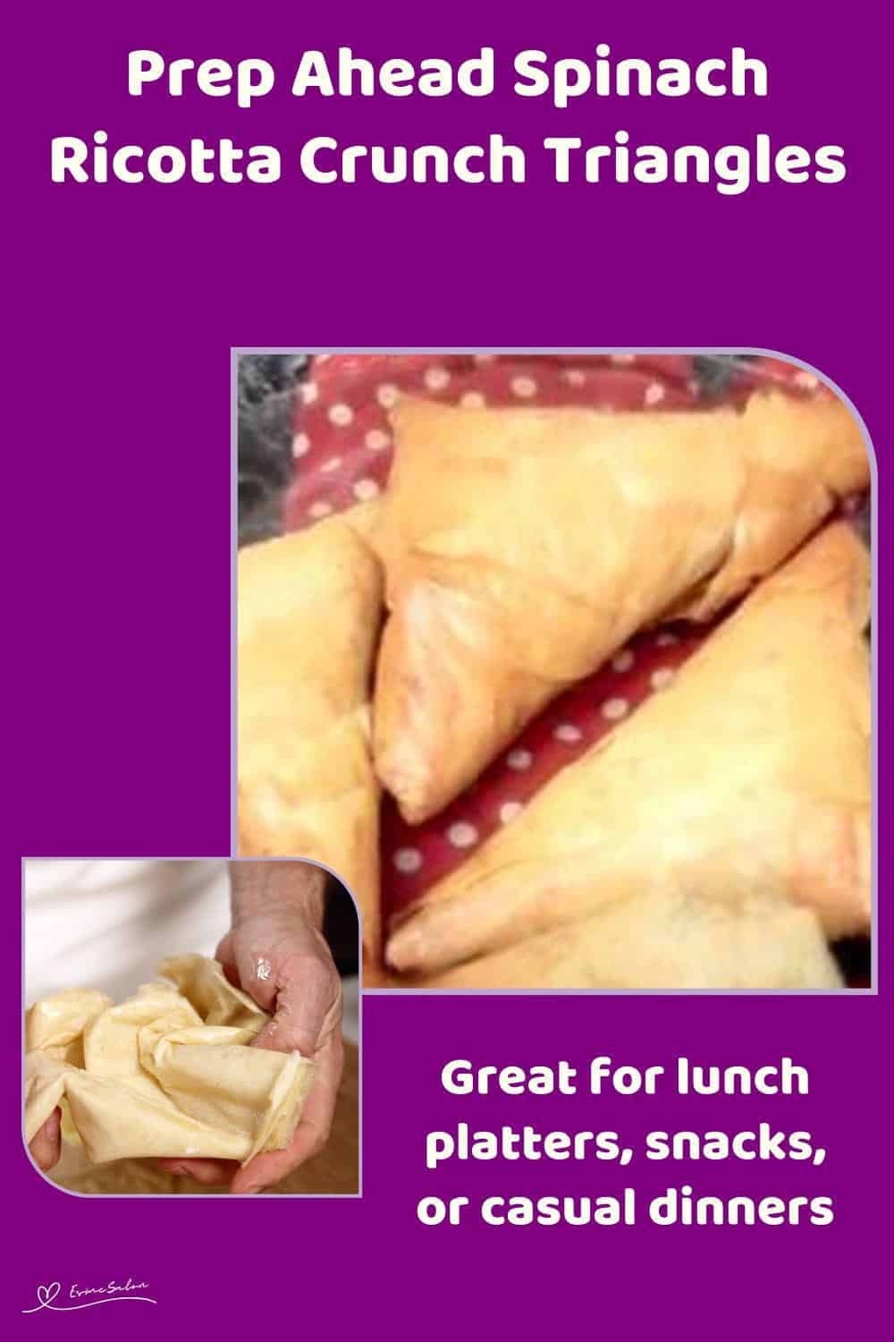 An image of Spinach Ricotta Crunch Triangles