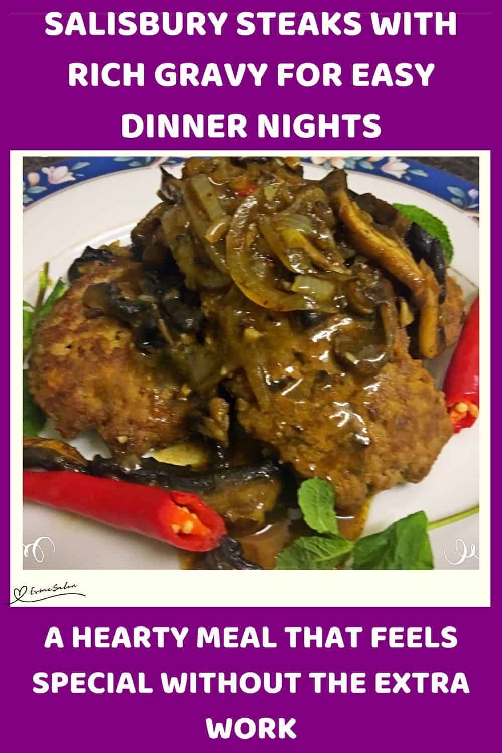 An image of a plate filled with Salisbury Steaks with Rich Gravy