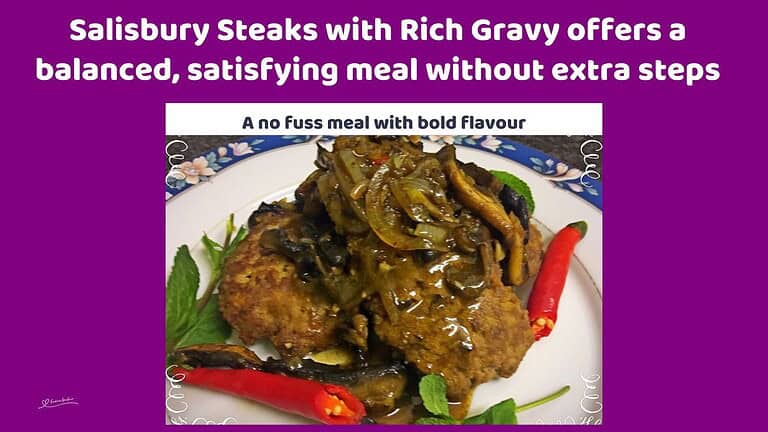 An image of a plate filled with Salisbury Steaks with Rich Gravy