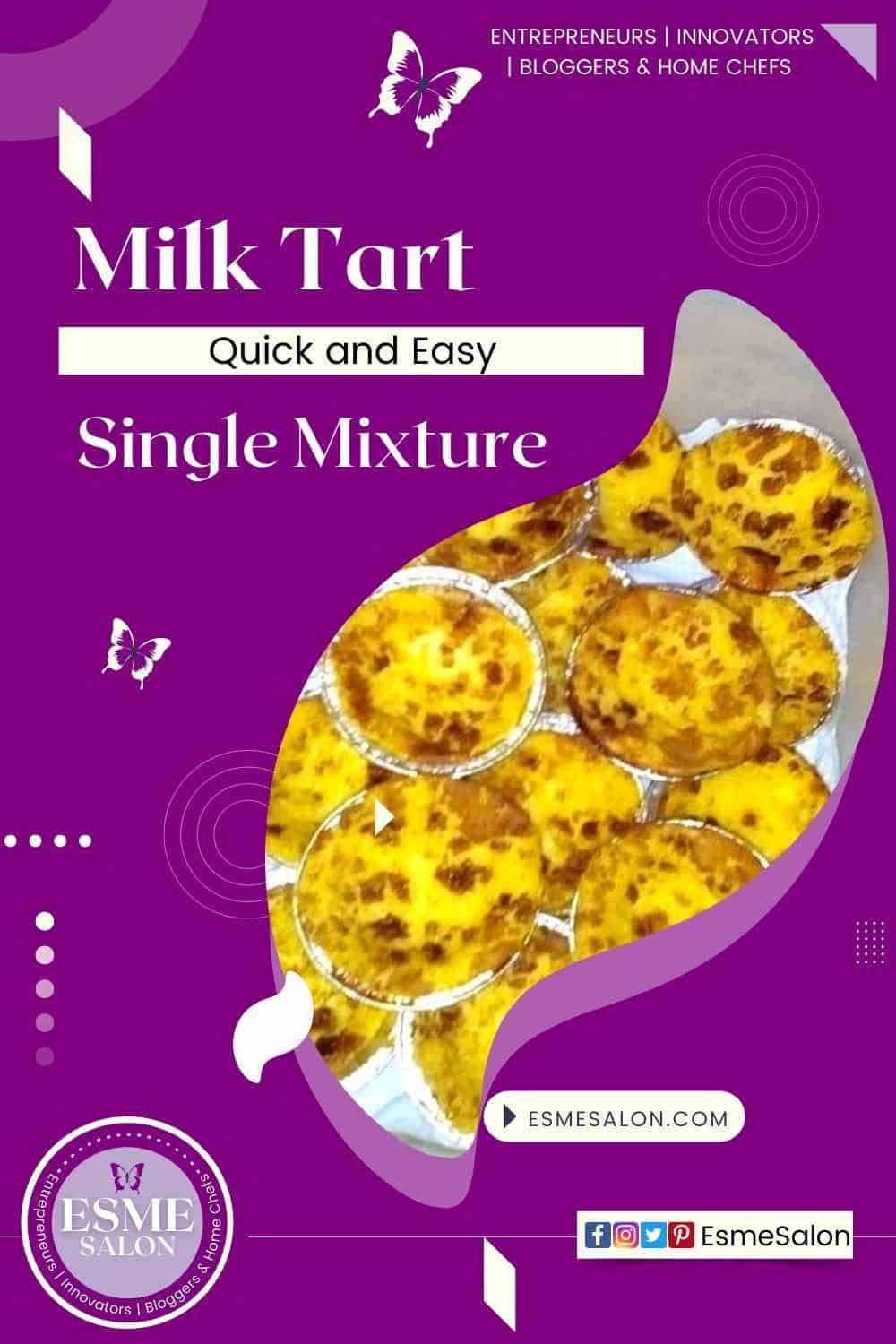Image of small Single Mixture Milk Tart in a small tinfoil casing