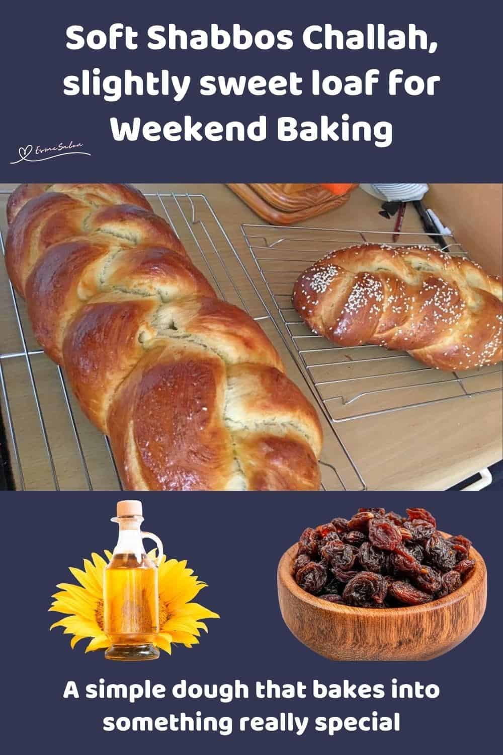 An image of 2 Braided Shabbos Challahs on a cooling rack