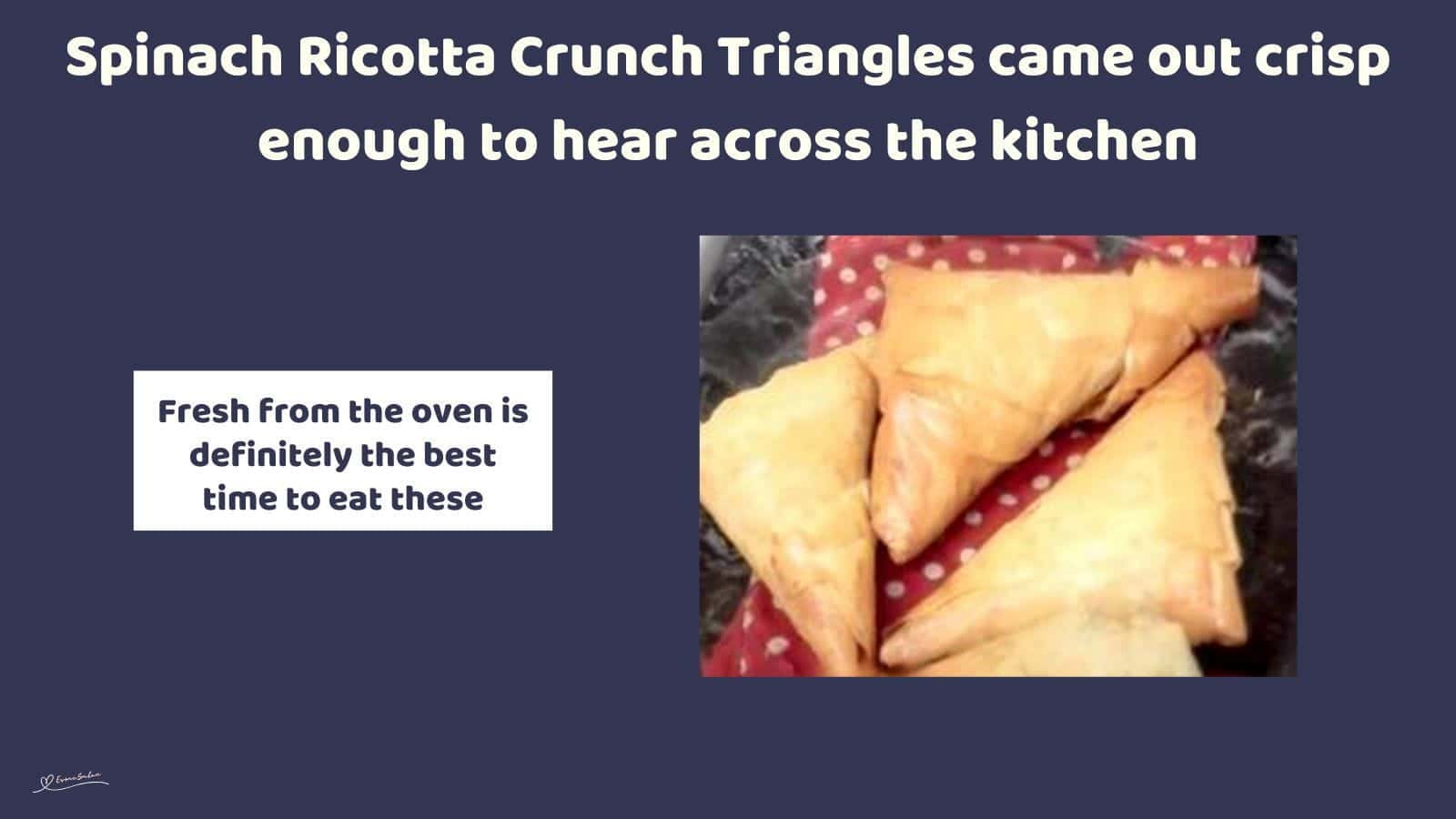 An image of Spinach Ricotta Crunch Triangles