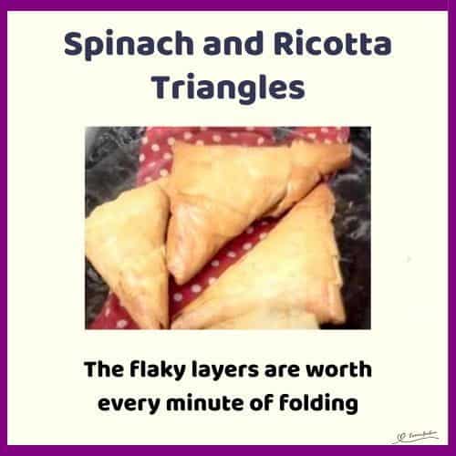 An image of Spinach Ricotta Crunch Triangles