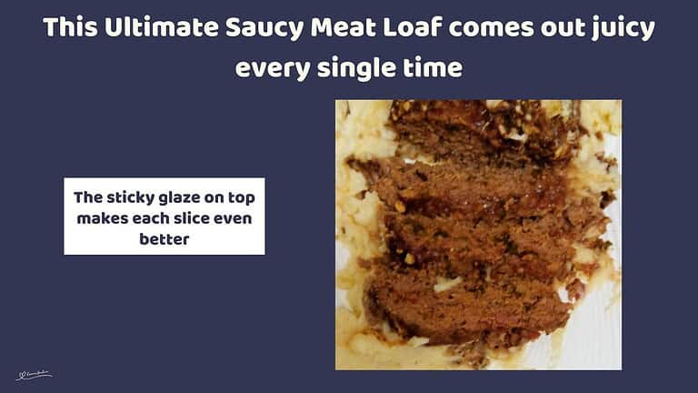 An image of a Saucy Meat Loaf with Worcestershire sauce and tomato sauce topping