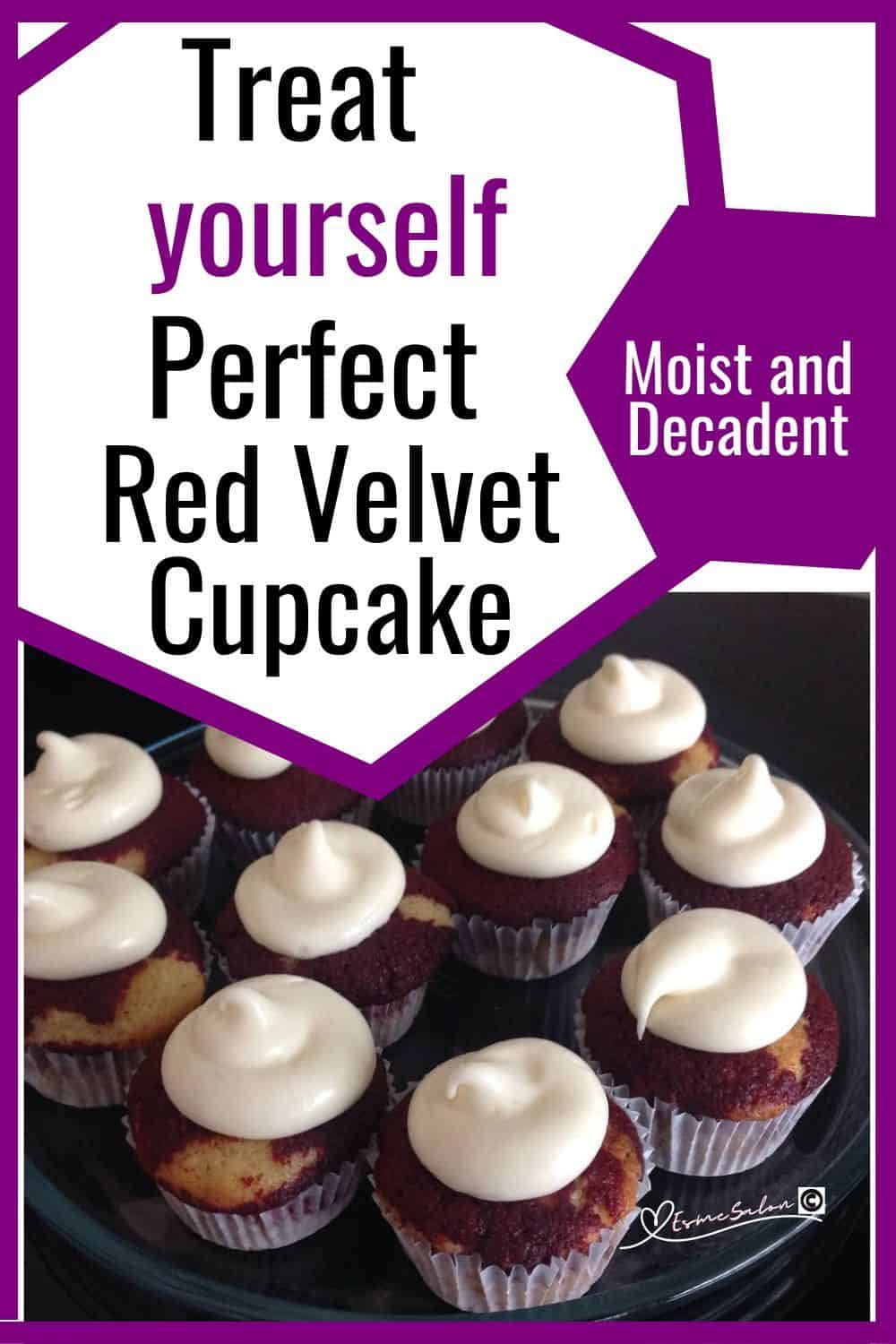 an image of Red Velvet Cupcakes with cream topping
