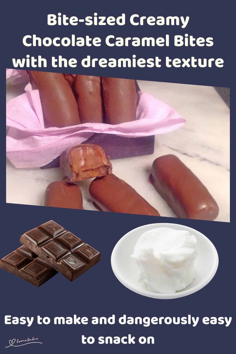 An image of Caramel fingers dipped in chocolate