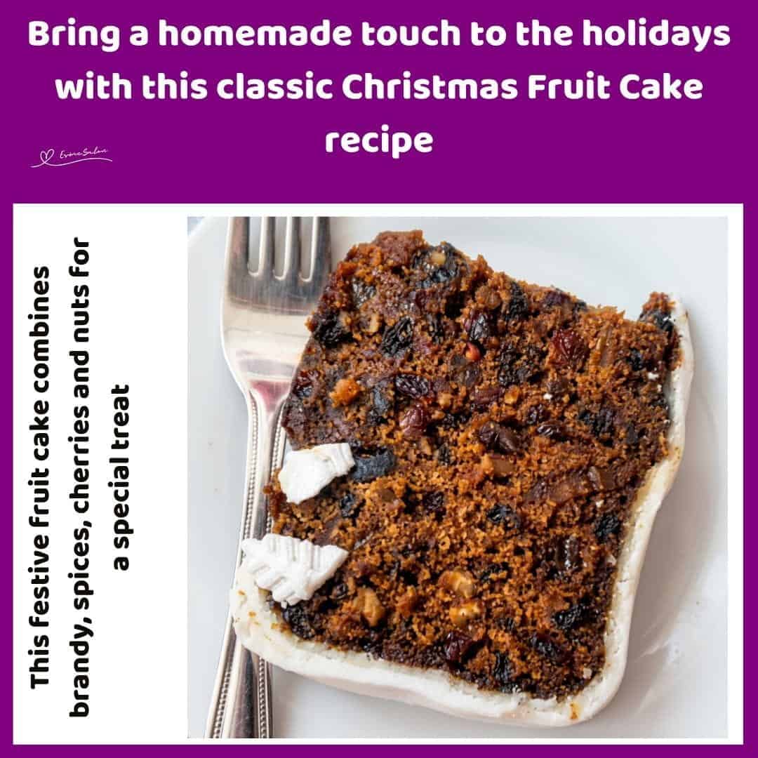 An image of a Marzipan covered Rich Christmas Fruit Cake with Brandy