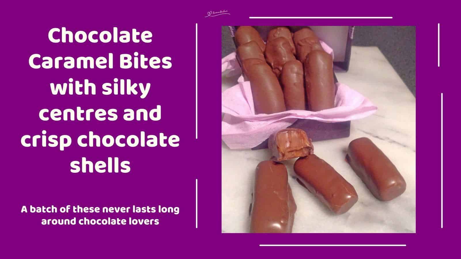An image of Caramel fingers dipped in chocolate