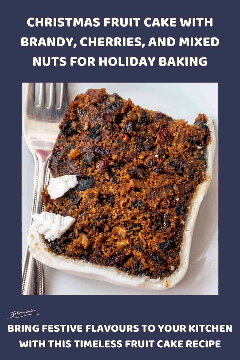 An image of a Marzipan covered Rich Christmas Fruit Cake with Brandy