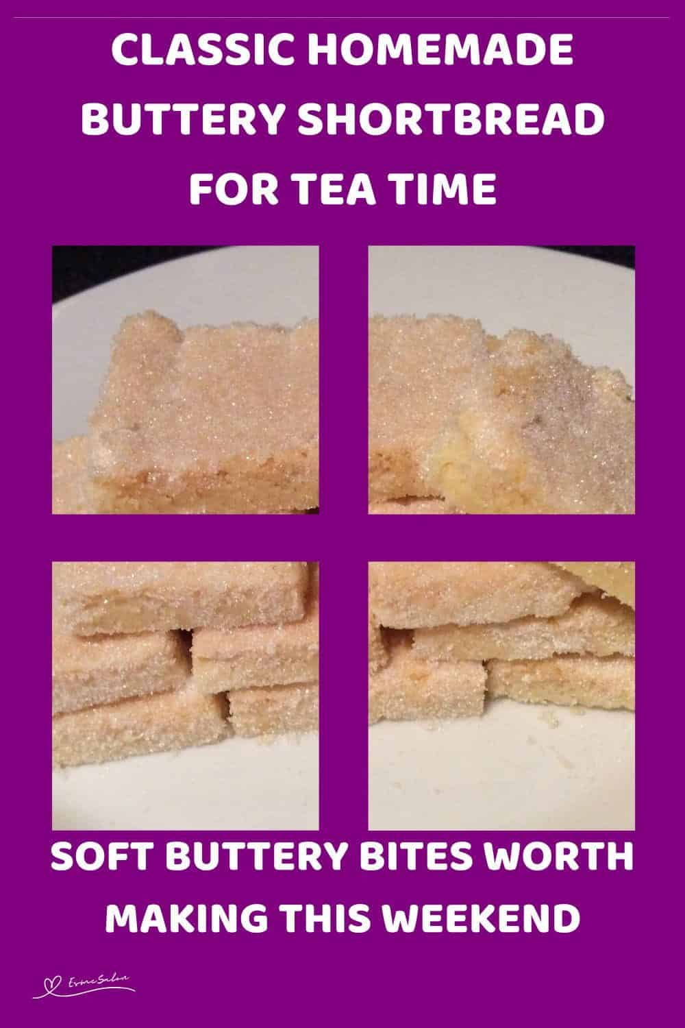 An image of Classic Homemade Buttery Shortbread fingers with a dusting of caster sugar