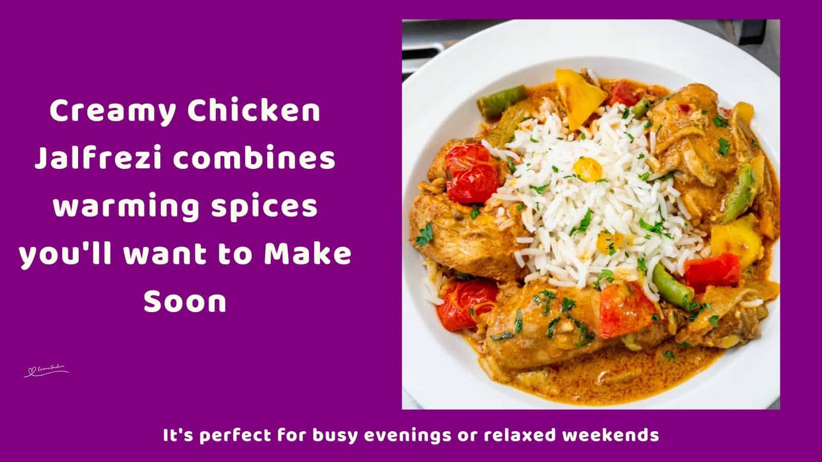 An image of a hot/spicy stir fry chicken dish with peppers and tomato cream sauce