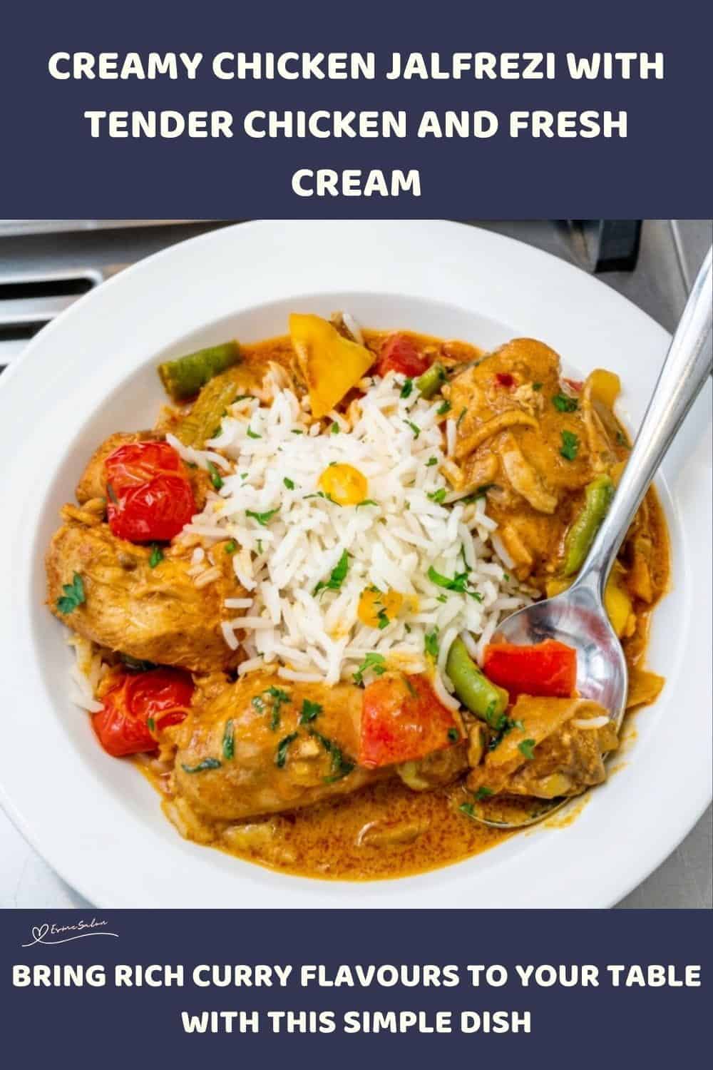 An image of a hot/spicy stir fry chicken dish with peppers and tomato cream sauce