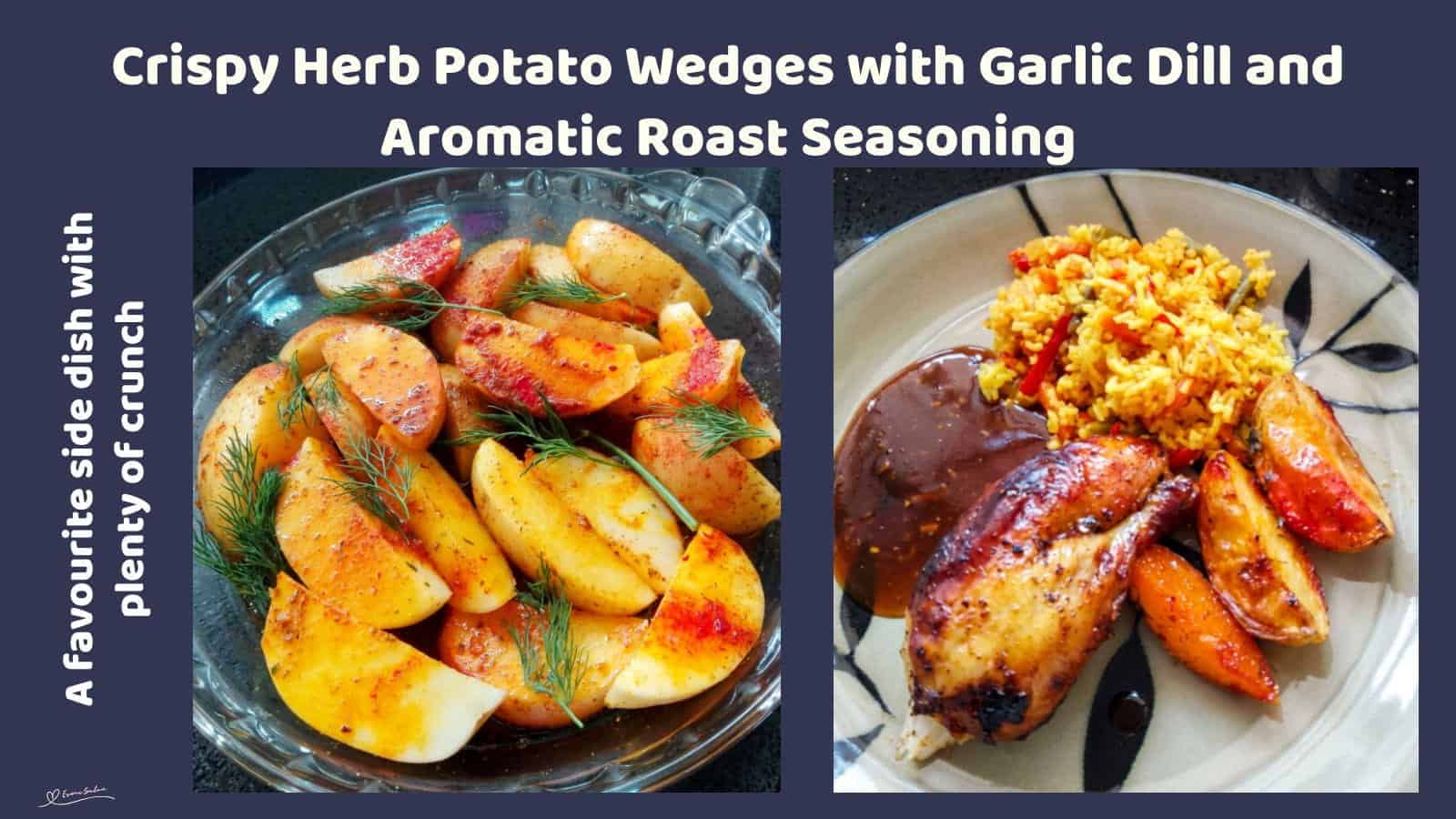 An image of Potato Wedges, Crispy shells, and soft inside infused with Herbs